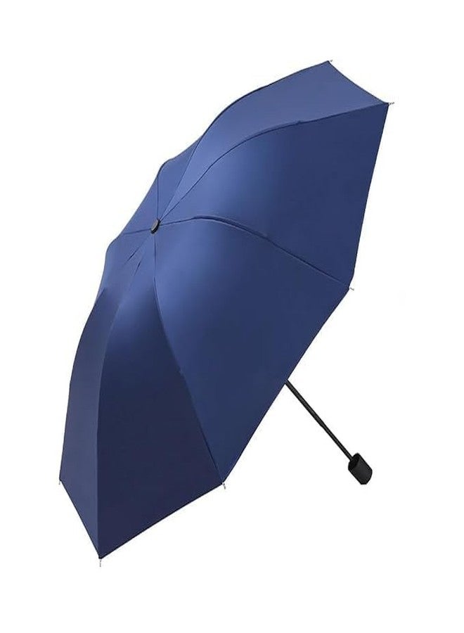 HCN Umbrella, UV Big Size Umbrella for Sun Protection Rain Windproof Strong large 3 fold for men women kids boys girls Perfect small & stylish Windproof & Compact(Blue) (met blue) - Image 1